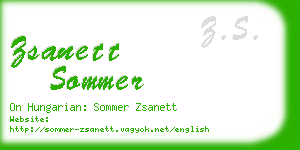 zsanett sommer business card